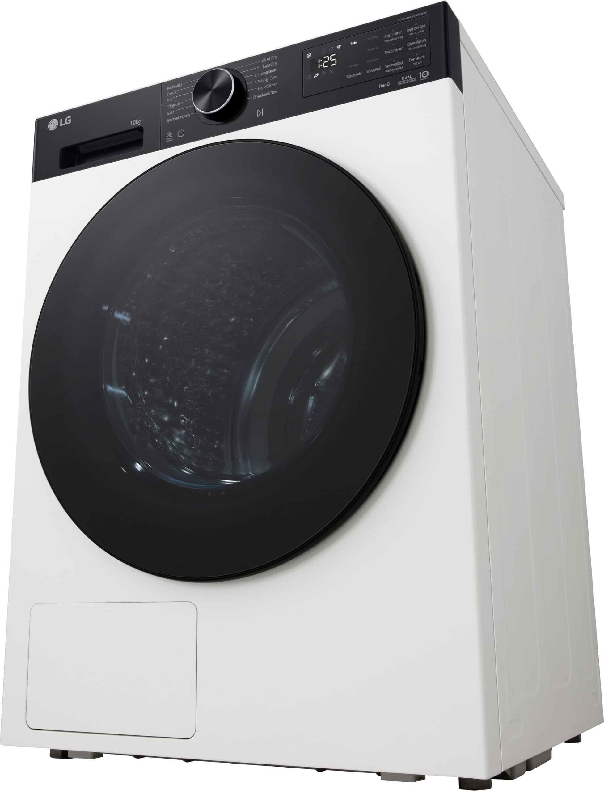 LG RT10X7P Wärmepumpen-Trockner (10 kg, Energieklasse C) mit AI Dry, TurboDry, selbstreinigendem Kondensator und ThinQ, Weiß