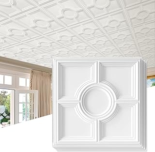 STICKGOO Drop Ceiling Tiles 24 x 24in, Waterproof, Premium PVC Ceiling Panels to Prevent