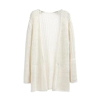 Amazon | ロングニットカーディガン ポケット付き あたたかい
