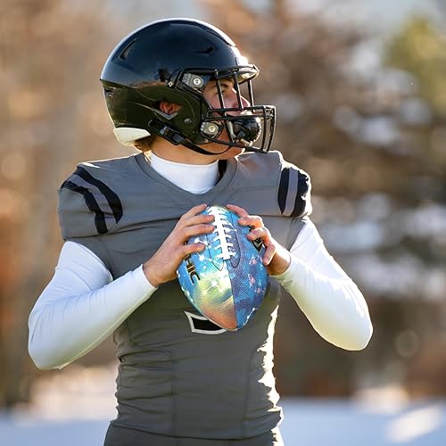 Miniatura 5 de Balones de fútbol que brillan en la oscuridad, talla 9 y talla juvenil 6, luminosas y brillantes, de cuero compuesto con bomba y bolsa de transporte