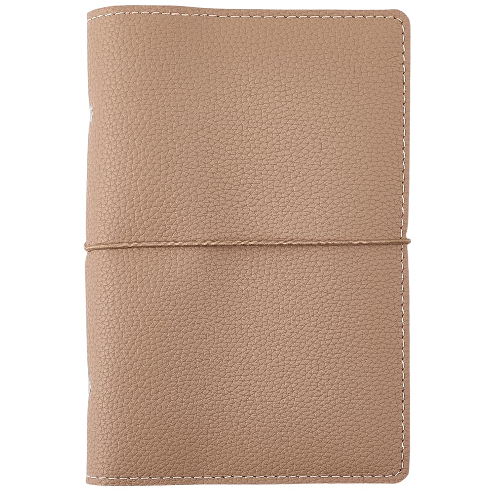 CALFOVERA A6 120 Pages 6 Ring Soft Cover Diary Planner Binder Refillable PU Leather Travel Journal Notebook for Women Men Writing Binder Loose Leaf Cover Notepad Folder for Meeting Fill Paper(White)