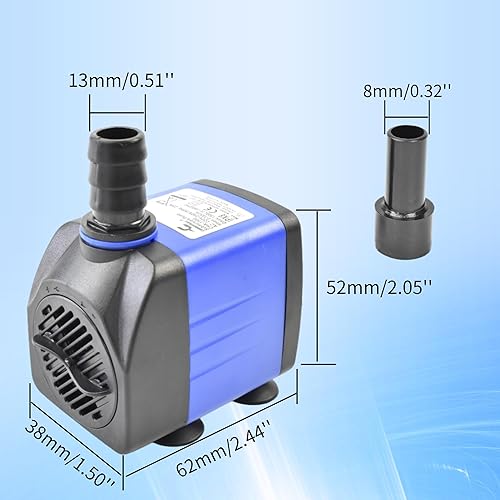 Miniatura 2 de CONQUERALL Bomba de fuente de jardín de 10W 158GPH 4.1ft agua de transferencia para acuario piscina cascada hidropónica