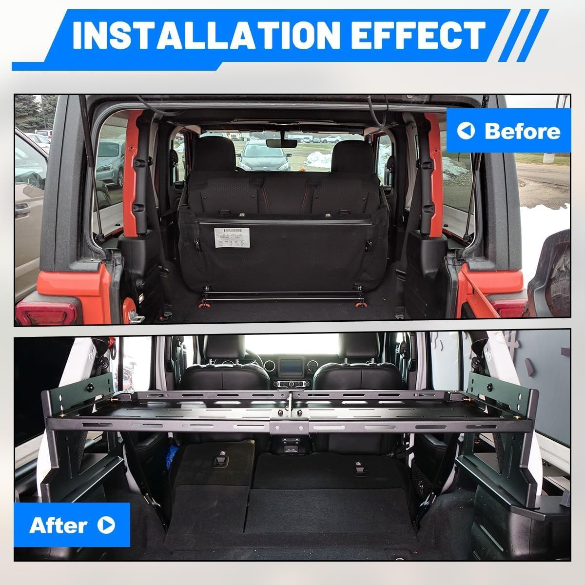ROXX for Wrangler JL Rear Trunk Cargo Rack Luggage Basket Compatible with 2018-2026 Jeep Wrangler JL (Only Fits 4 Doors), Interior Cargo Carrier Storage Holder Shelf Tray Stand Hold up to 300 LBS
