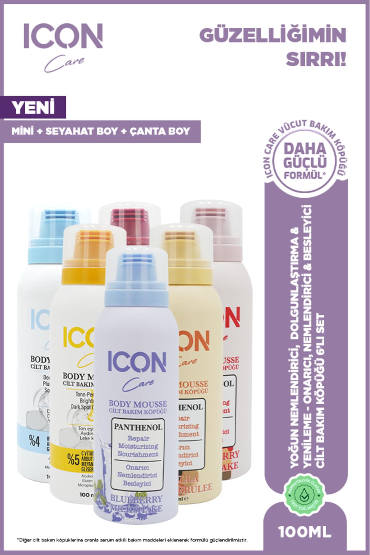 ICON Care - Hyaluronic Acid X C Vitaminli X Wild Bloom X Vanılla X Cheesecake X Mılkshake (100 ml)