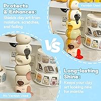 Vista 2 de Esmalte de arcilla seca al aire de 3.4 fl oz, barniz de arcilla utilizado para prevenir grietas de arcilla, arañazos y desgaste, mejorar el brillo