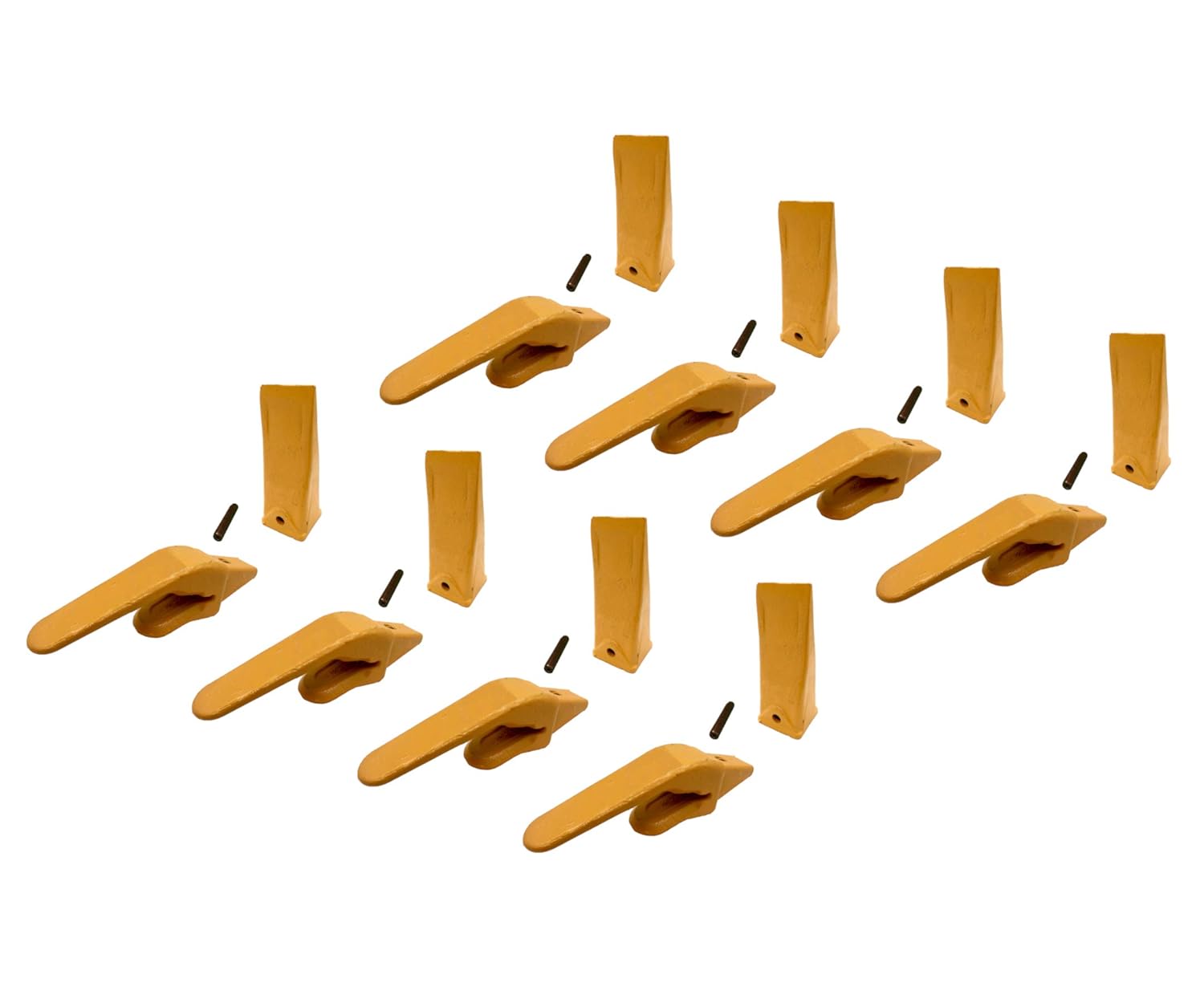 Mini Excavator Weld-on Bucket Adapters, Teeth and Pins Combo, 238-3204 1", 238-3202 HDL, 238-3200, fits CAT VRS-50 (8)