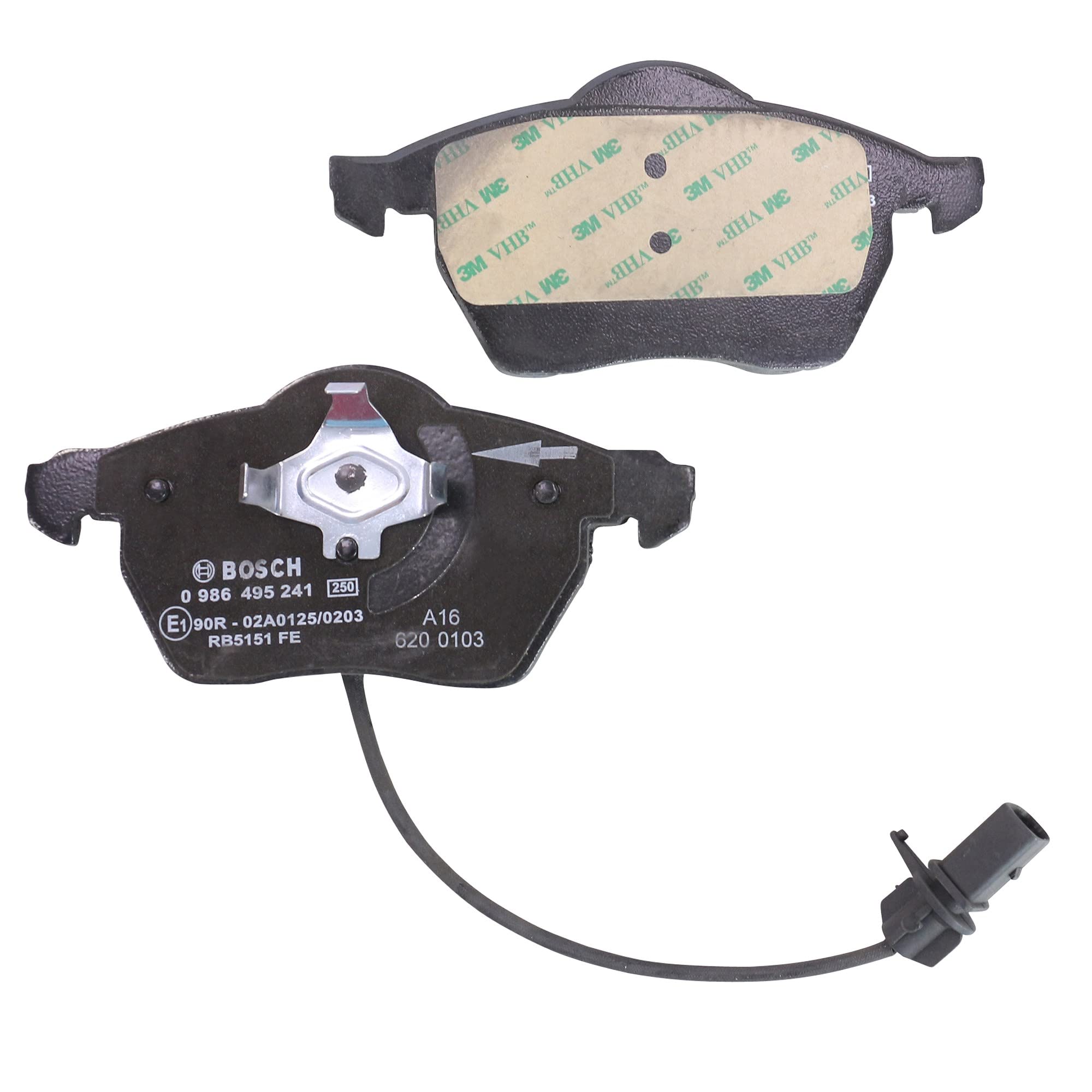 BOSCH Juego de pastillas de freno Delantero con sensor de desgaste incorporado | Low-Metallic 0 986 495 241 Juego de pastillas de freno Compatible con AUDI A6 C6 Avant 4F5 A4 B7 Avant 8ED, VW