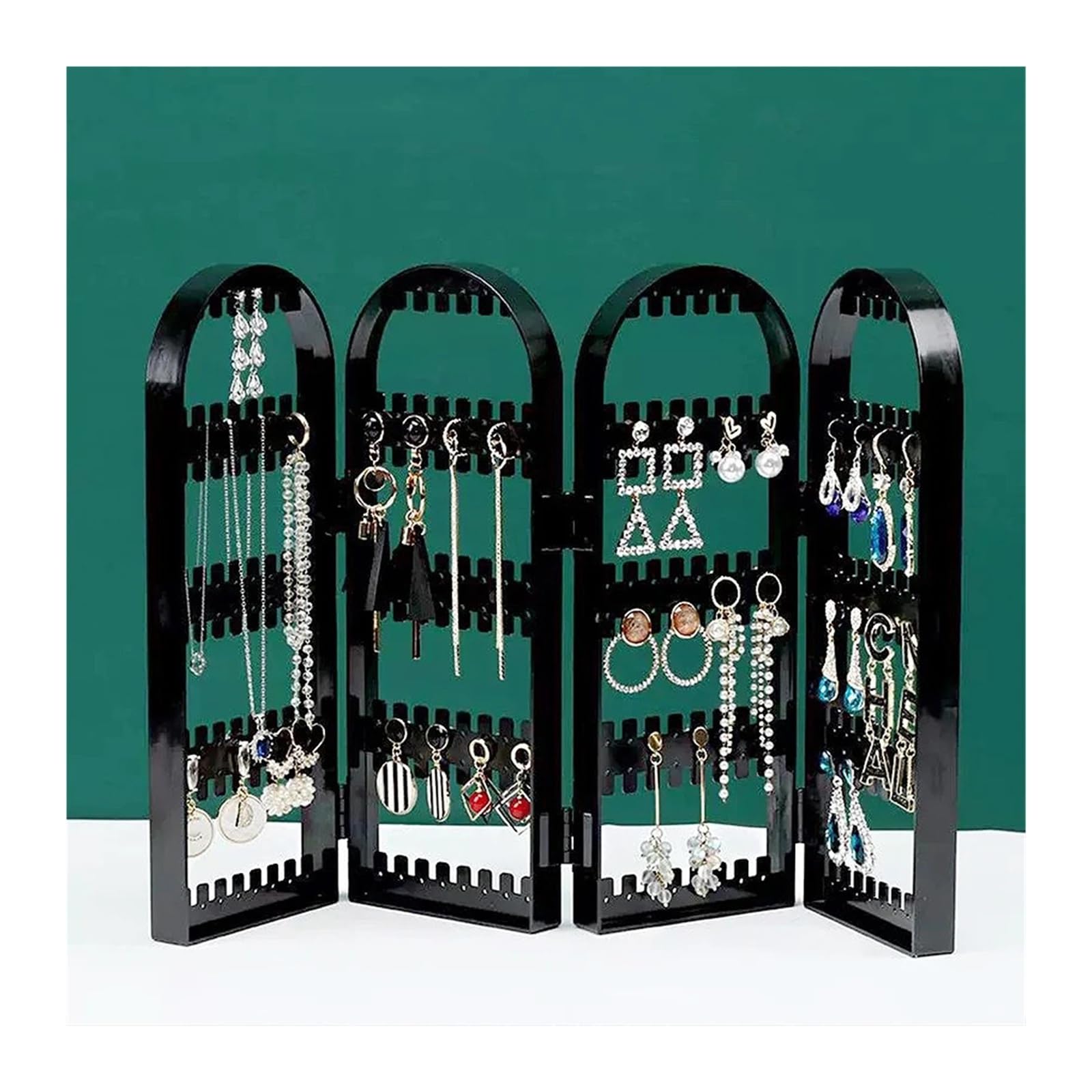 Présentoir à bijoux en acrylique à 240 trous for vente au détail/boutique | Présentoir à bijoux transparent avec 240 trous for le stockage des petites entreprises.(7043-Transparency)