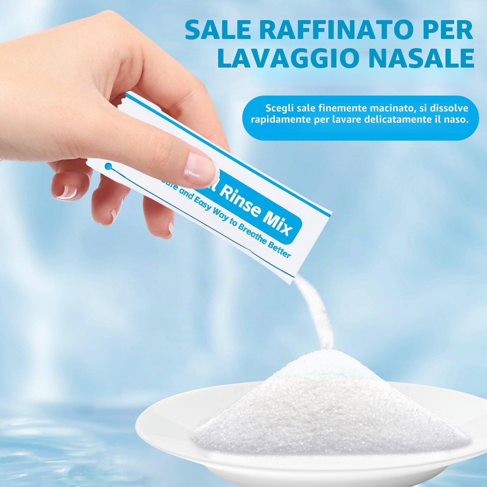 200 Bustine Sali Per Risciacquo Nasale, 2,7 G Bustine Per Doccia Nasale, Bustine Di Sale Per Risciacquo Sinusale Per Risciacquo Nasale Per Doccia Nasale, Kit Per Risciacquo Sinusale,Irrigazione Nasale