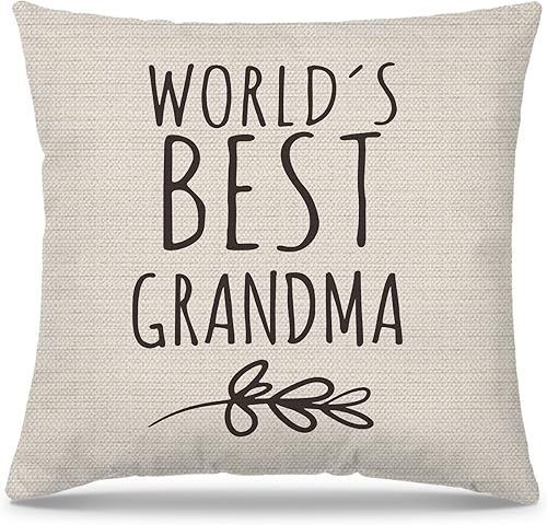 Fundas de almohada de 18 x 18 pulgadas, regalos para la mejor abuela para cumpleaños, día de la madre de parte de nietos, funda de almohada