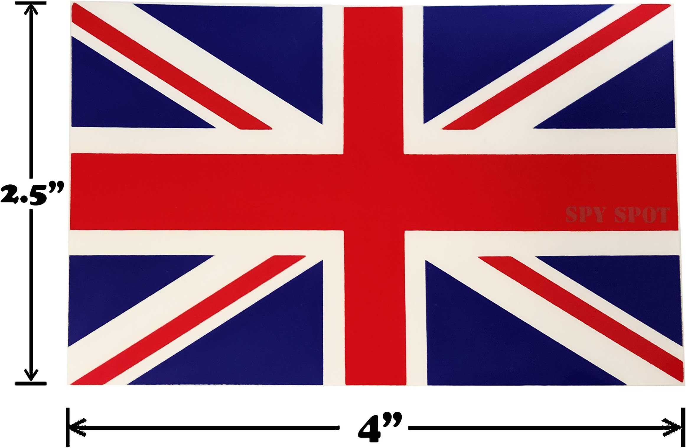 Spy Spot UK Flag Stickers Decals UV Resistant Weatherproof Heavy Duty Vinyl Laminate Show National Pride United Kingdom 4" x 2.5" Set of 4