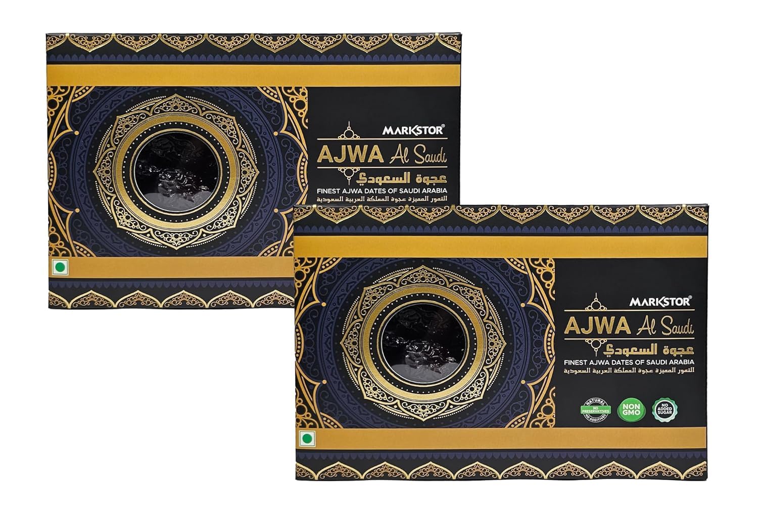 MARKSTOR Fresh, Ajwa Al-Saudi - Finest Original Ajwa Dates (Khajoor/Khajur) Of Madina, Saudi Arabia - 1 Kg [500G X 2] Dates