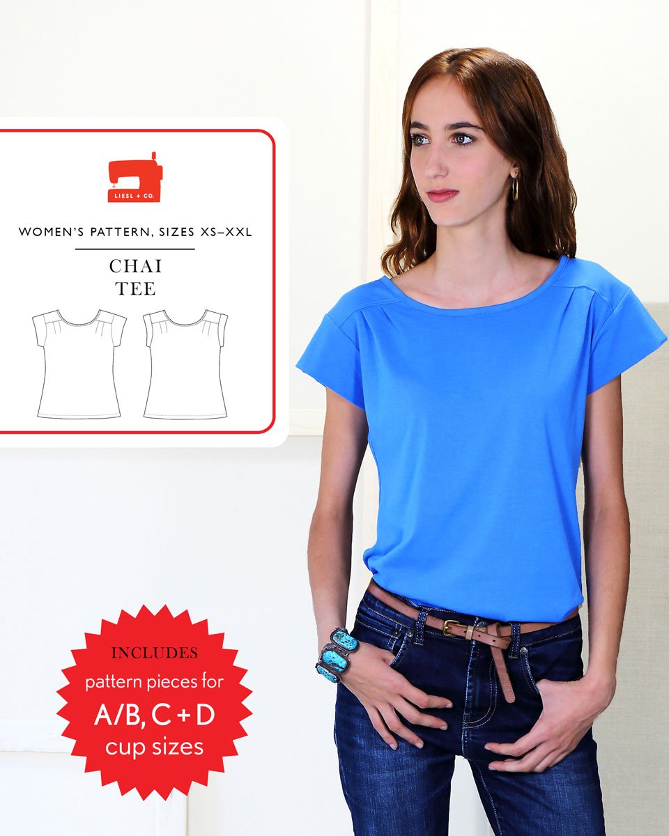 Liesl + Co Ladies Easy Sewing Pattern Chai Tee Top