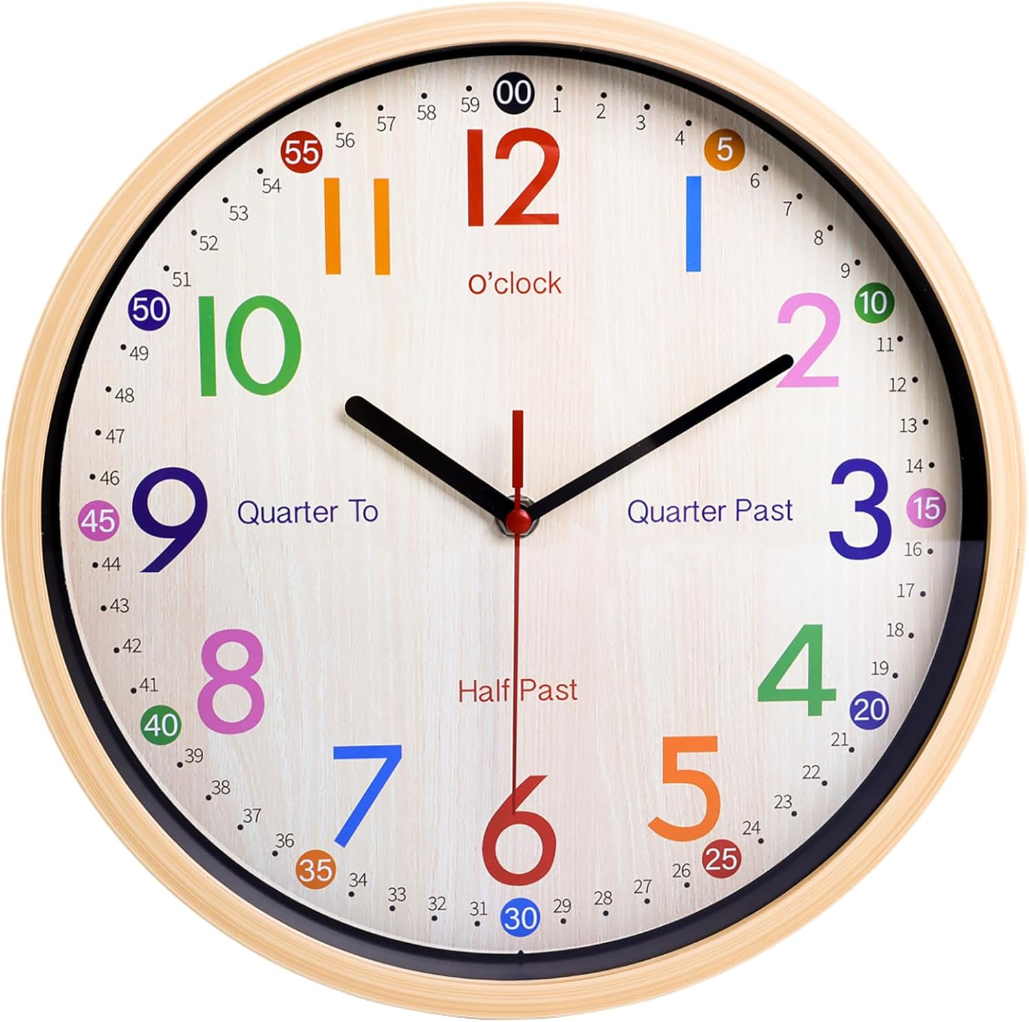 JoFomp Teaching Clock for Kids 12 inch Educational Wall