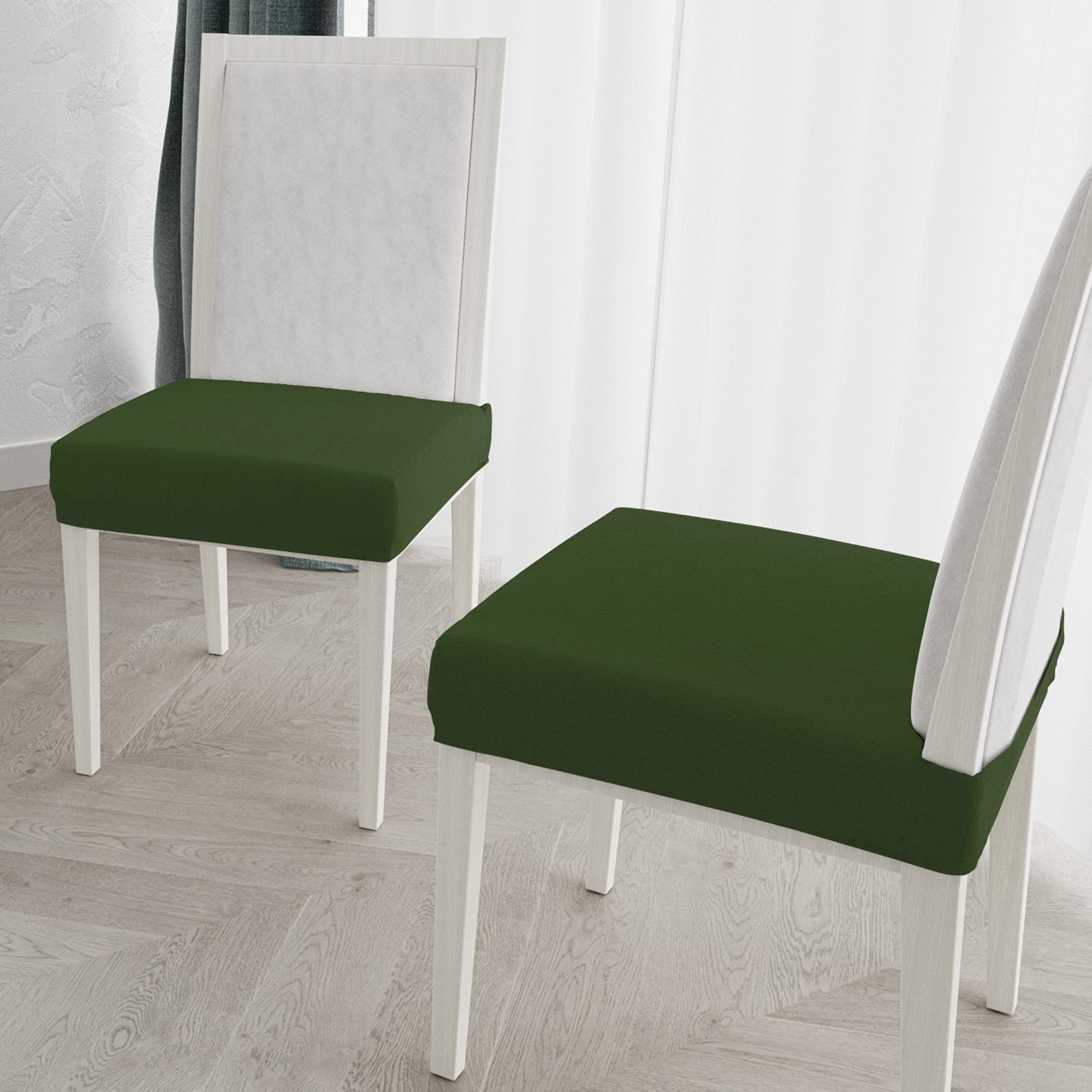 Italian Bed Linen Più Bello Bielastic Chaircover Set, Dark Green (2 Pieces), Polyester, Standard - Image 2