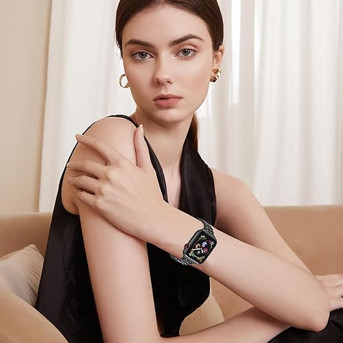 Miniatura 6 de chuangshiji Correa de reloj compatible con Apple Watch de 1.496 pulgadas, 1.575 pulgadas, 1.614 pulgadas, para mujeres y hombres, metal para iWatch
