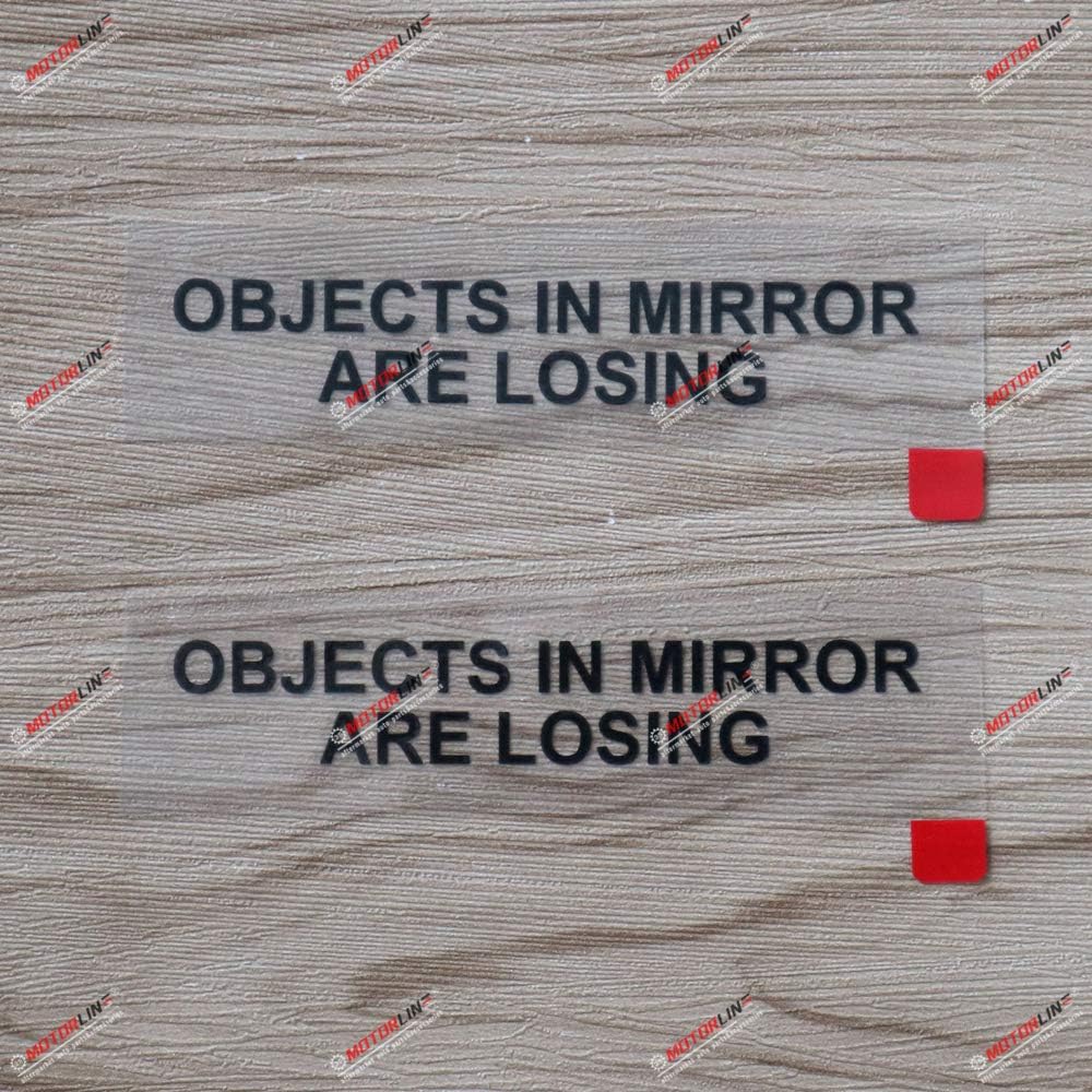 2X Black 4 Inches Objects in Mirror are Losing Decal