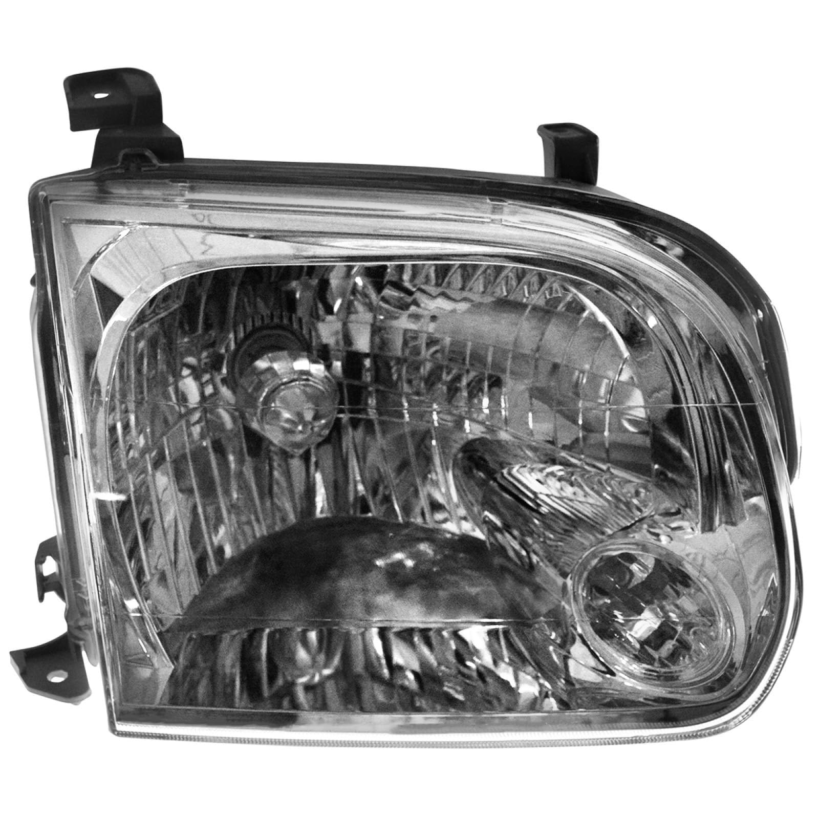 TRQ Passenger Side Headlight Assembly Compatible with 2005-2007 Toyota Sequoia 2005-2006 Tundra Double Cab Crew Cab TO2503158