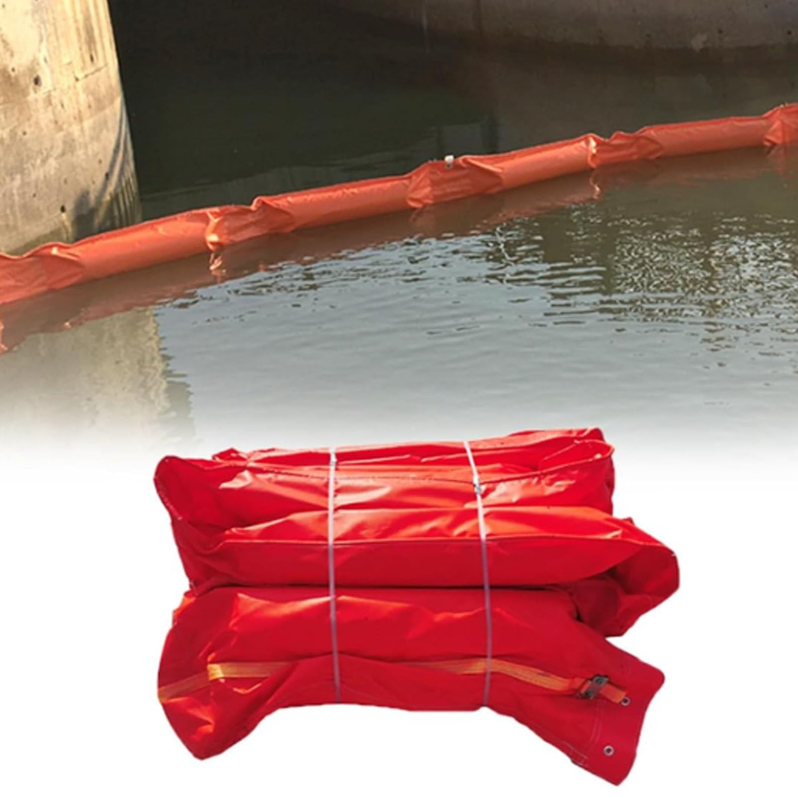 DUANHOZ Floating Oil Containment Boom, Reusable Spill Control Barrier for Ports, Rivers, and Emergency Response