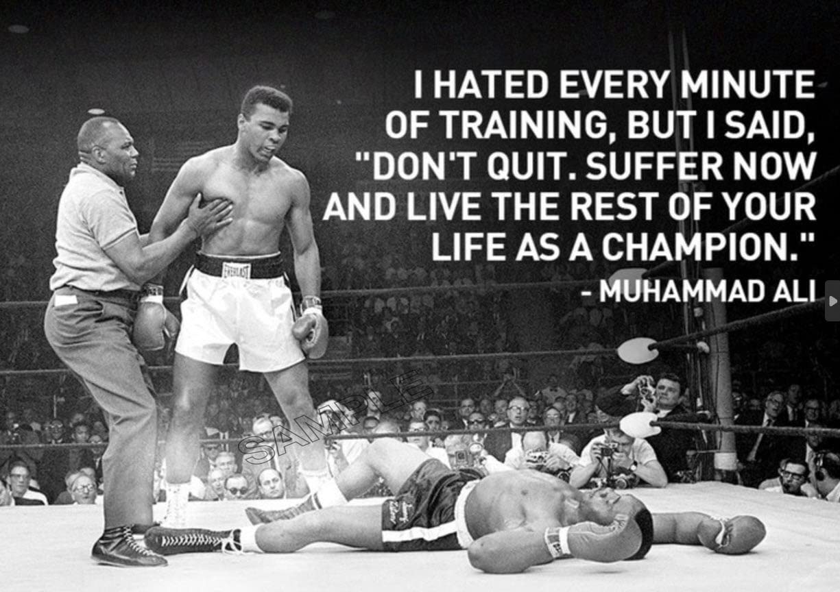Muhammad Ali Vintage Poster Motivation Quote Photo Wall Art Picture A4