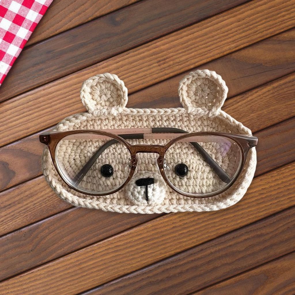Crochet Eyeglass Holder Stand,Cute Creative Animal Glasses Holder,Cute Eyeglass Case Organizer