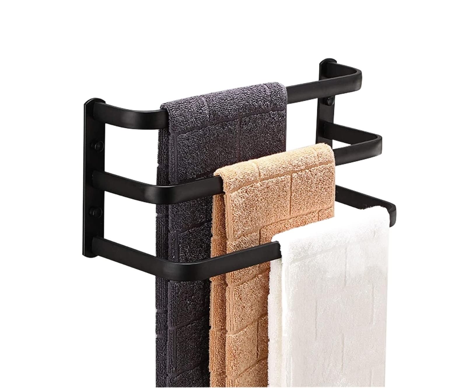 Towel Rail Towel Bar Towel Holder Towel Rack Holder Wall Mounted Bathroom Towel  Rail Multi-Function Towel Shelf Towel Bar For Kitchen Towel Rack Towel  Shelf (Color : Nero, Size : 40cm) :