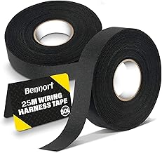 BONZELLA Car Wiring Insulation Tape for Wire Protection, Automotive Wiring Harness Cloth Tape for Electrical Wrapping Tape, 19mm x 25 meter,Chemical Fiber Cloth for Heat-Resistant,High Temp