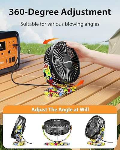 Miniatura 3 de SWEETFULL Desk Fan USB Small Fan, 3 Speeds Portable Fan, 360 Rotate Personal Desktop Table Fan, Mini Fan Quiet Operation, for Home Office Car