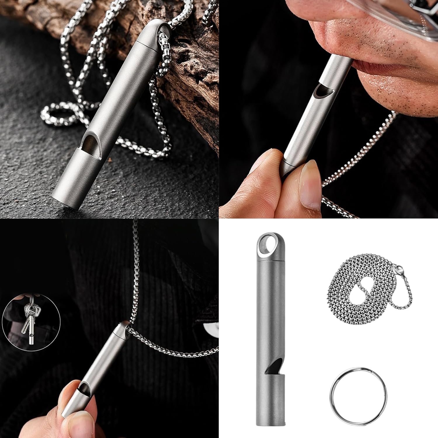 Key Ring Training Whistle and Whistle Emergency Emergency Flashy Outdoor Survival Whistle