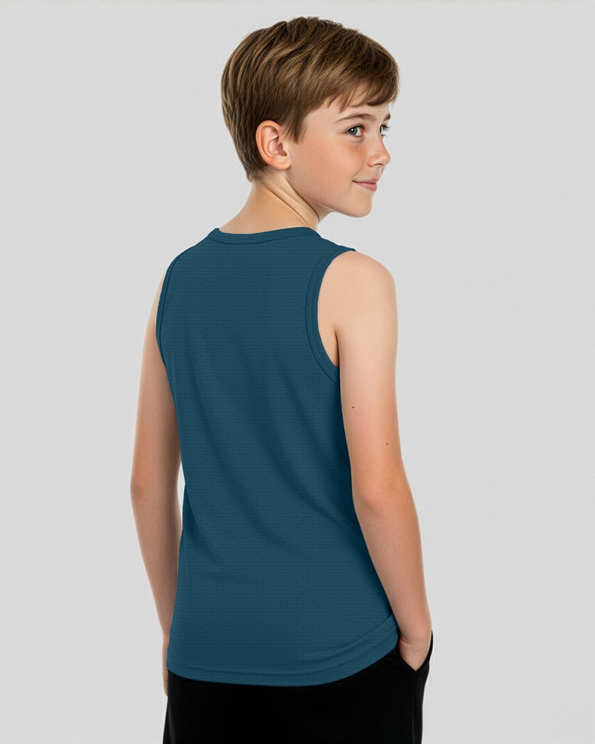 5 Pack Boys' Athletic Tank Tops Sleeveless Undershirts Youth Teen Muscle | Available in Kids Sizes 6-18, Summer, Sports, Beach, Gym, Gymnastics, PE, Football, School, Everyday Basics, Soft, Breathable