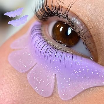 PERMANIA Silicone Under Eye Pads, Soft Lash Lift Rods Extreme Eyelash Curler Reusable for Lower Lash Perm Makeup Beauty Tool Purple