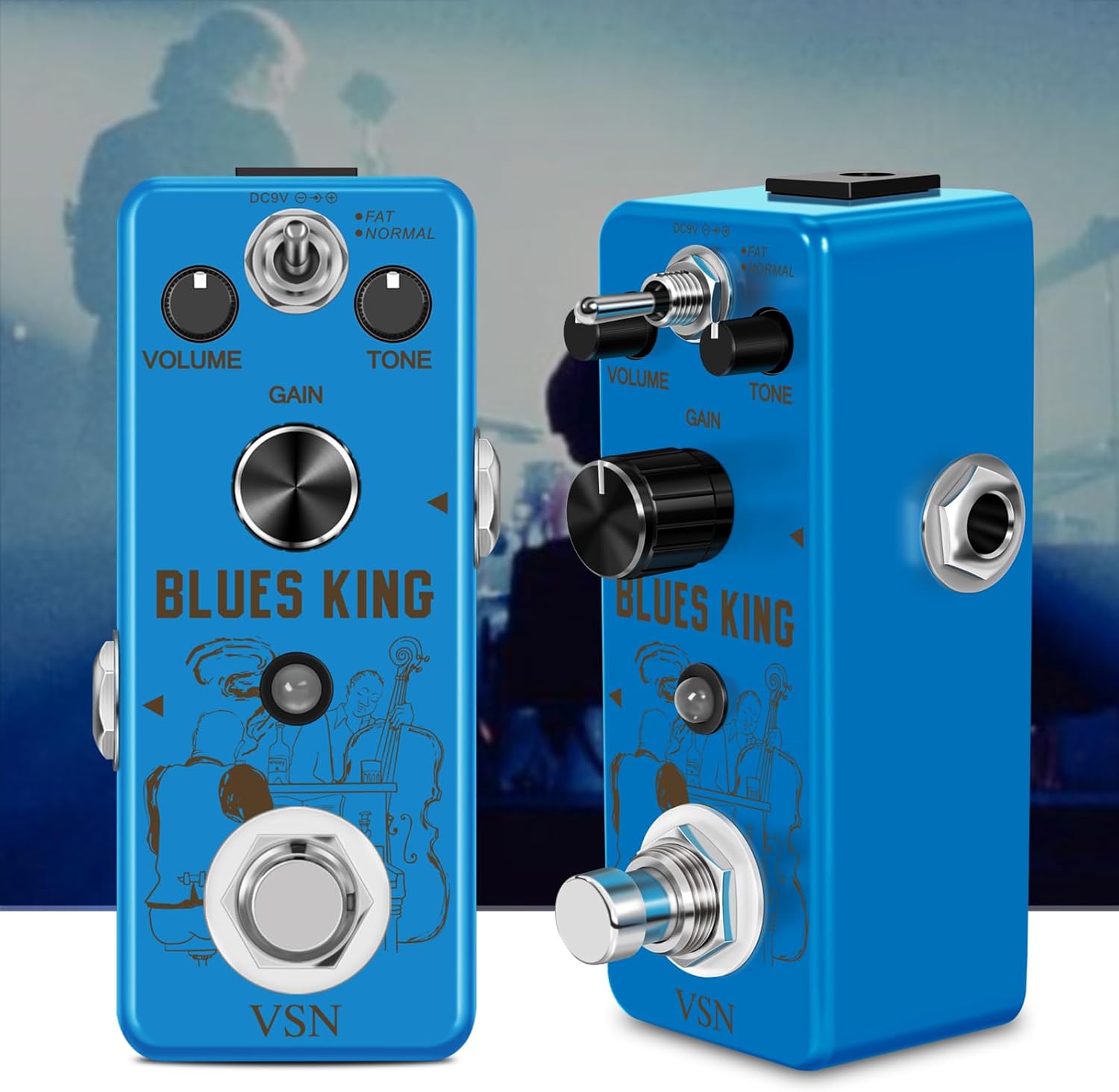 VSN Blues Drive Vintage Overdrive Guitar Effect Pedal & VSN Guitar Pedal Power Supply Adapter
