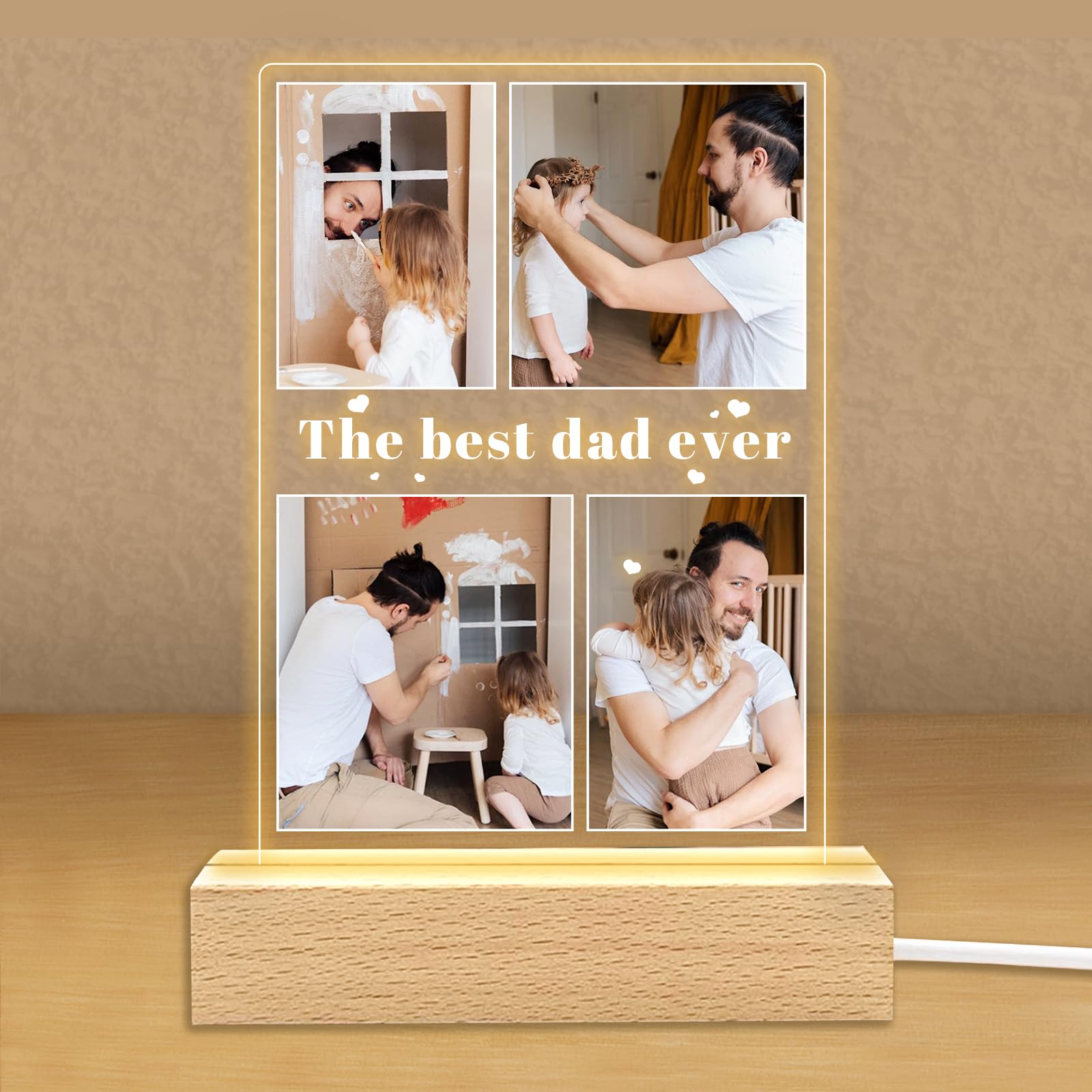 Personalized Photo Gifts for Boyfriend Girlfriend Women Couple,Custom Picture Frames Acrylic Plaque Night Light for Best Friend Birthday Gifts,Customizable Gifts for Christmas Day