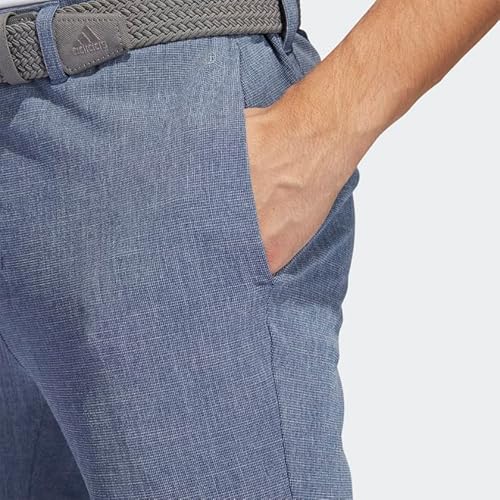 adidas Calça masculina de golfe Crosshatch, Gola redonda azul-marinho, 32W / 34L