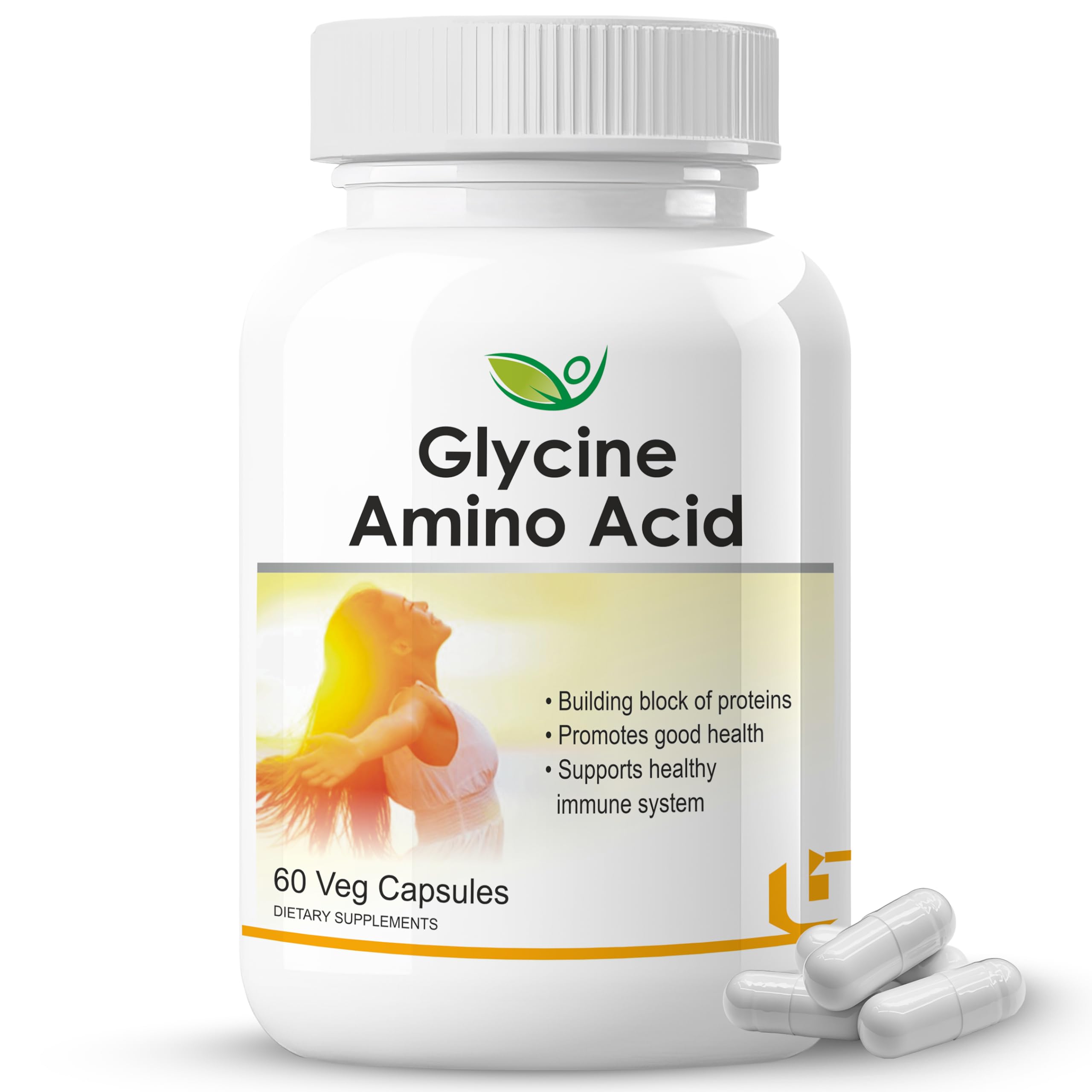 Biotrex Nutraceuticals Glycine Amino Acid 500mg | Support Muscle, Brain and Sleep Health | Better Immune System, Metabolic & Digestive Health | Lab Tested | 60 Veg Capsules