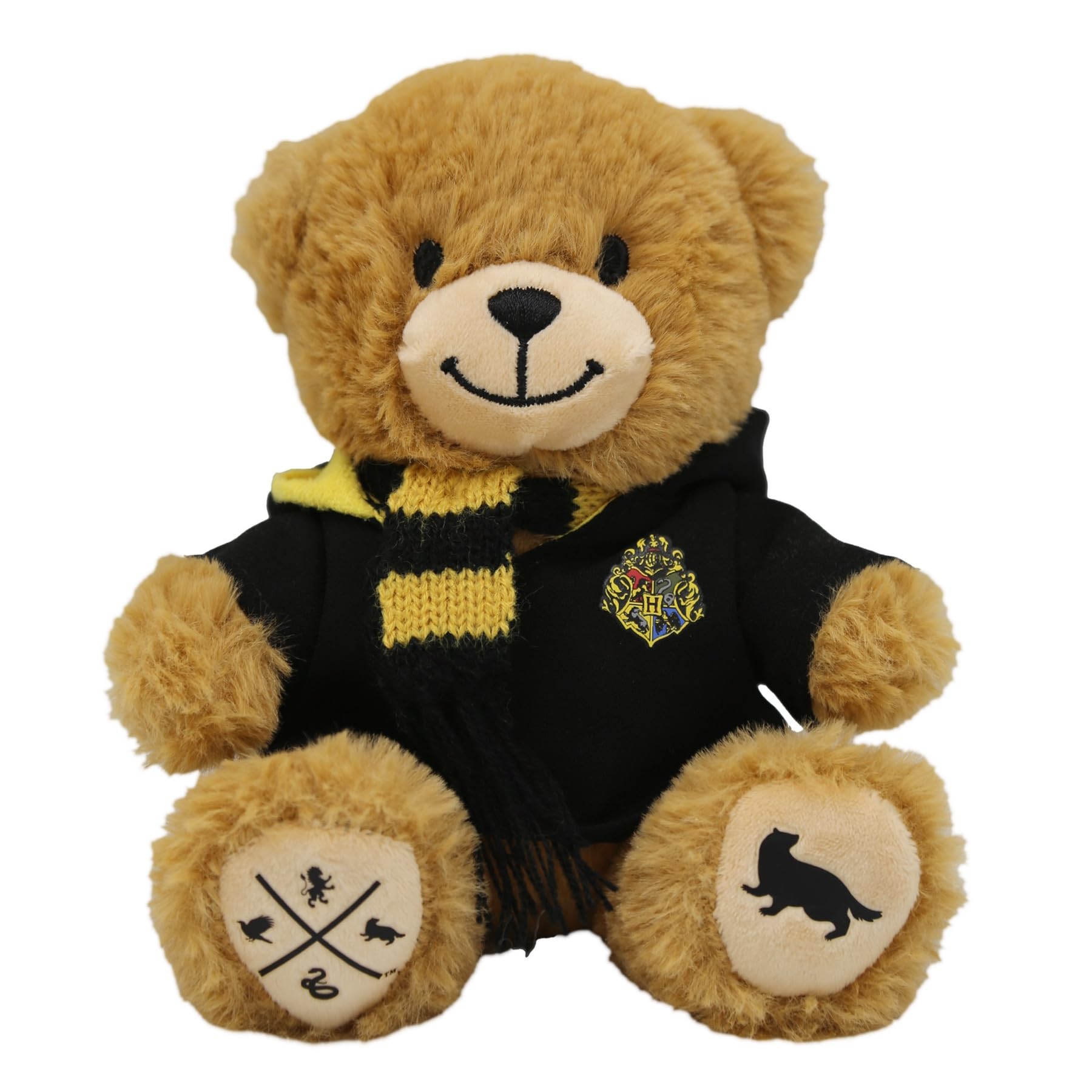 Harry Potter Hufflepuff Bear Plush, Hogwarts Mini Teddy with Robe & Scarf