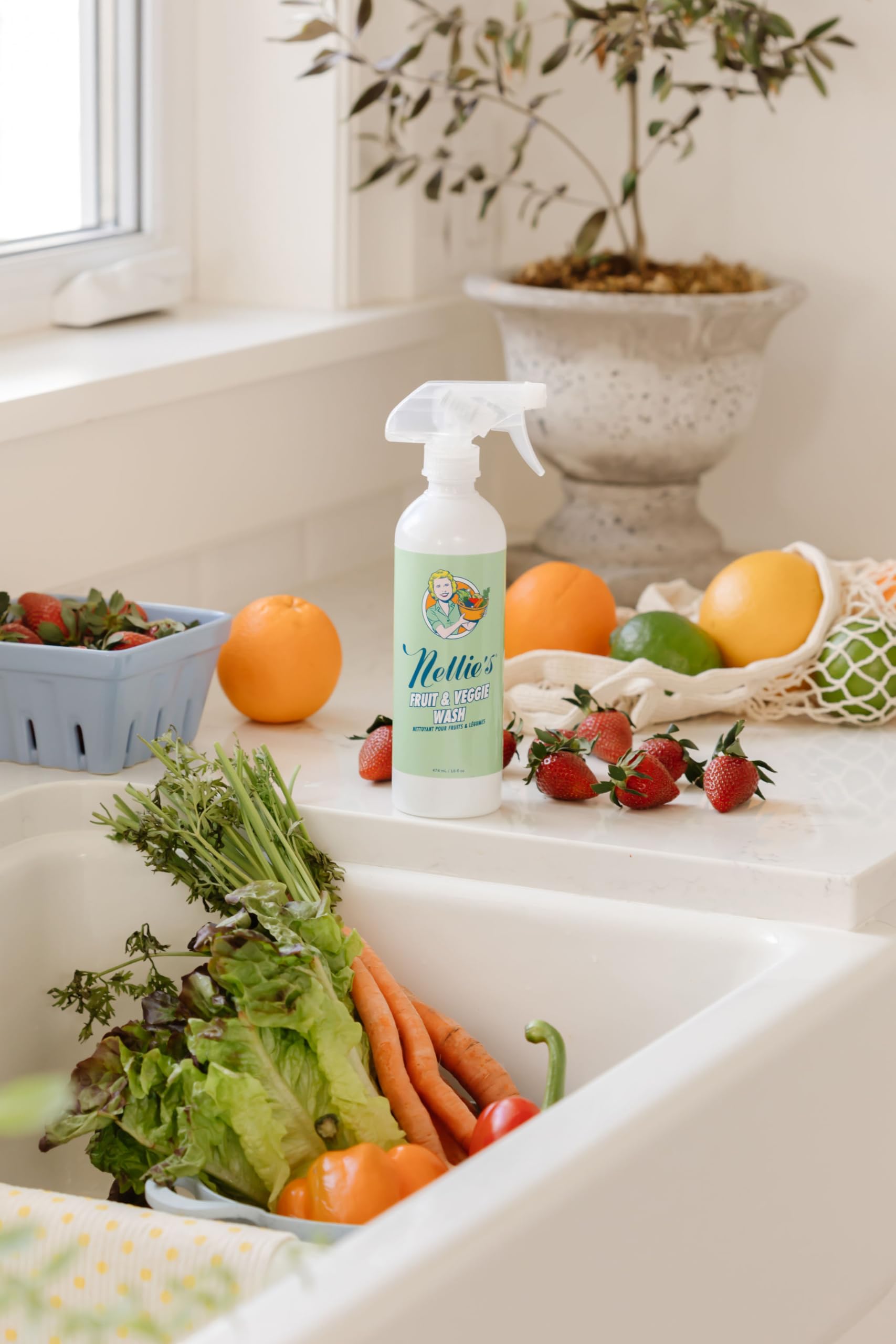 Nellie's Mycie owoców i warzyw - bezzapachowe i bez smaku, bezglutenowe, wegańskie, biodegradowalne, wykonane bez bi-produktów zwierzęcych