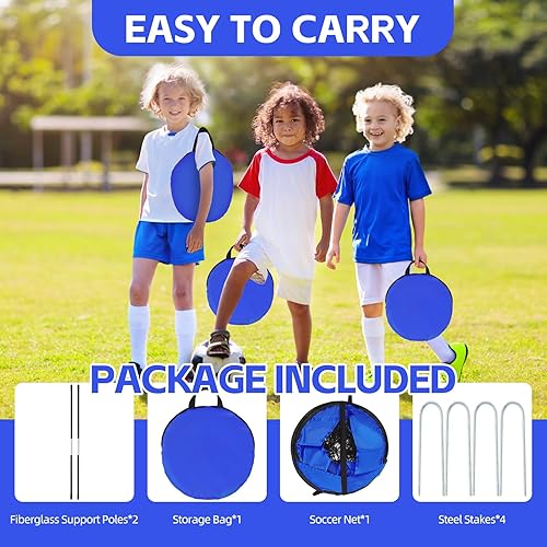 Miniatura 6 de Portería de fútbol desplegable, 3.3 x 2.2 pies, portería de fútbol portátil para exteriores e interiores, portería de fútbol plegable para patio