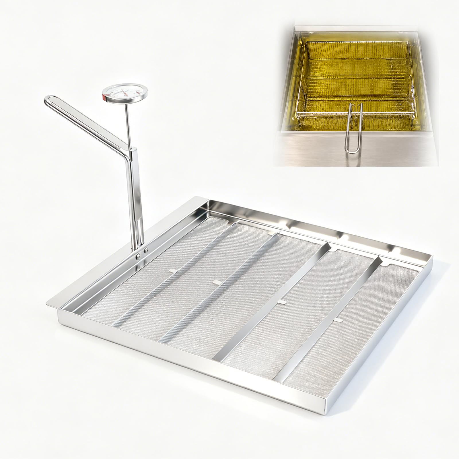 Photo 1 of Kerty Commercial Deep Fryer Filter, 13.75" x 13.75", 304 Stainless Steel
