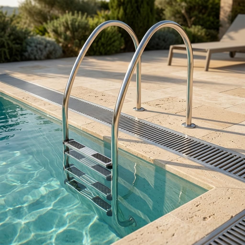 Suinga Échelle de piscine hors sol avec trop-plein - 2 marches