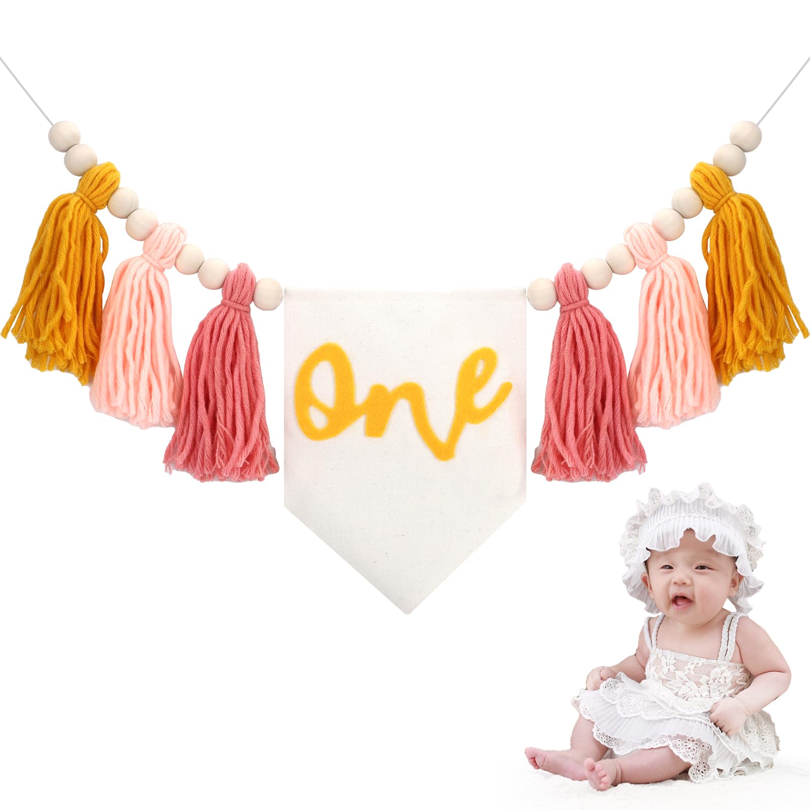 Verjaardagsdecoratie Voor Meisjes 1e, 1e Verjaardag Decoratie Meisjes, 1-jarige Verjaardagsballonnen, Decoratie Voor Een Kinderverjaardag,Roze Ballonnen, Gelukkige 1e verjaardag Ballonnen