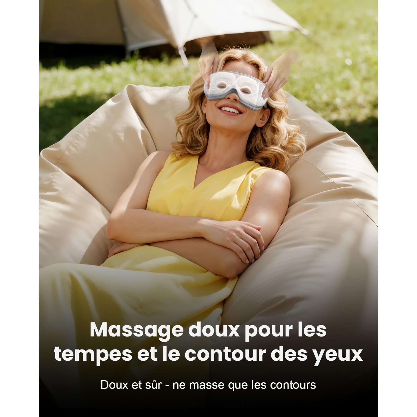 Bob and Brad EyeOasis 2 Plus Masseur oculaire avec télécommande et chaleur, masque massage yeux pour compression, fatigue, cernes, idée cadeau