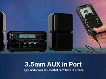 Emerson ES-4001 Bluetooth Micro Music System with MP3, CD Player, FM Radio, Alarm Clock, AUX Input, LED Display, Compact Design, and Remote Control
