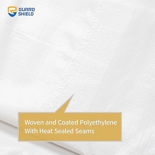 Miniatura 28 de GUARD SHIELD Lona resistente de 20 x 20 pies, cubierta de lona de polietileno negra y plateada impermeable, gruesa, multiusos, de 25/64 pulgadas
