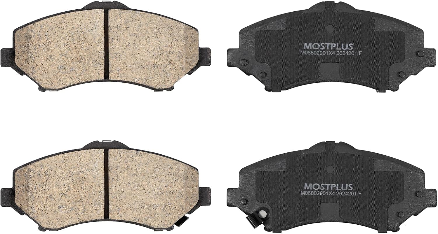 MOSTPLUS Front Vented Disc Brake Rotors+Ceramic Brake Pad Compatible for Chrysler Town & Country Ram C/V Dodge Grand Caravan w/Single Piston Front Caliper Brake Rotors Pads Kit 11.89"