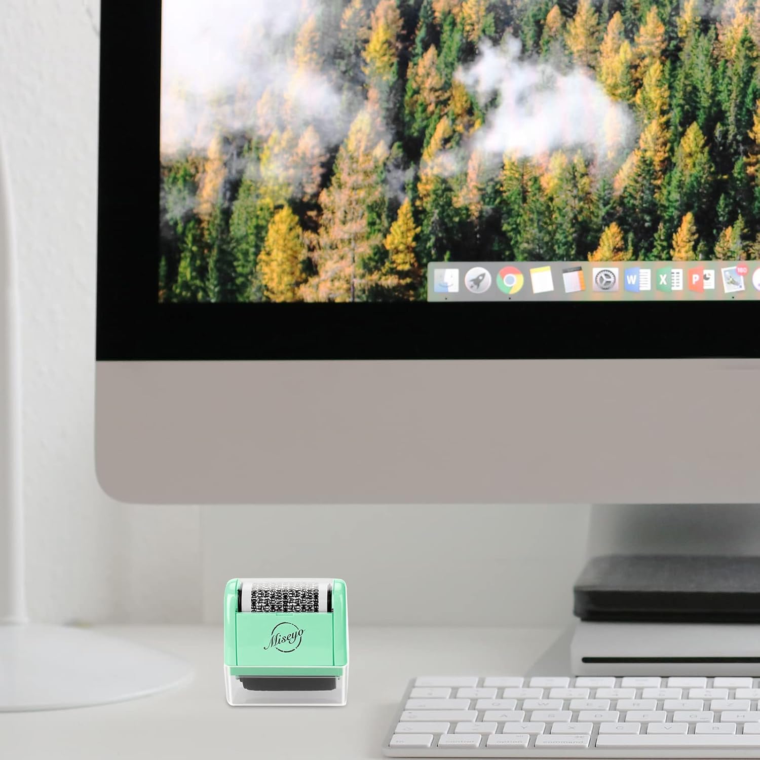 Miseyo Wide Identity Theft Protection Roller Stamp Set - Green(3 Refill Ink Included) with Extra 3 Refill Ink image 7 of 8 B09LHQWHF1