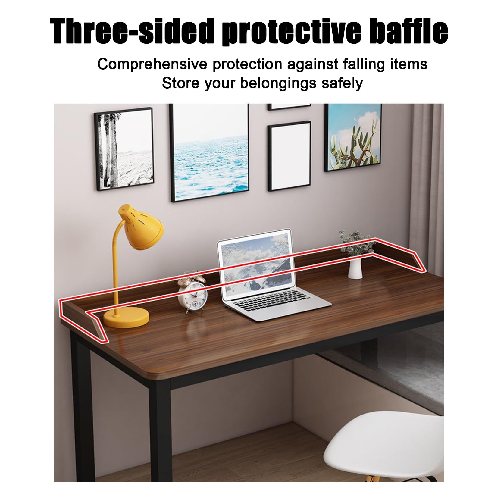 Générique Bureau Beige pour la Maison et Les Petits espaces – Poste de Travail 100 x 55 cm avec Cadre en métal, idéal pour Le Bureau à Domicile et Les environnements Professionnels.