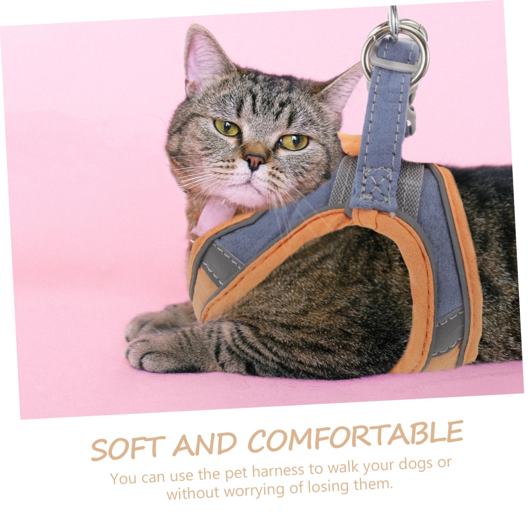 POPETPOP 3sets Pettorina Riflettente Per Cani e Gatti Guinzaglio Morbido e Traspirante Microfibra Completo Per Addestramento e Passeggiate Adatta Taglie
