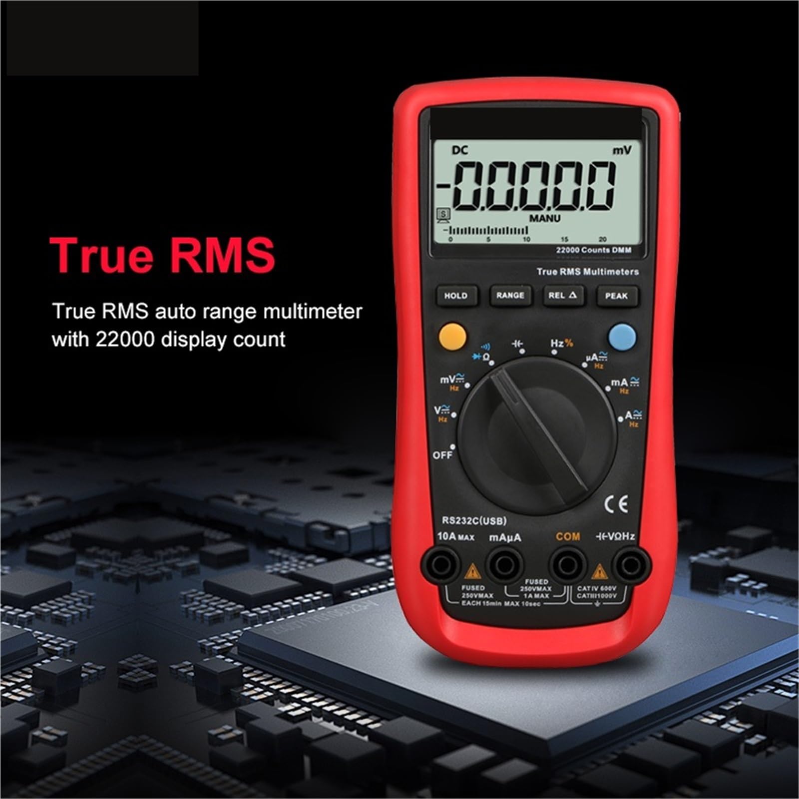 Cyfrowy miernik uniwersalny True RMS 1000 V AC DC Multimetr Tester napięcia Tryb względny 22000 zliczeń Wysoka niezawodność