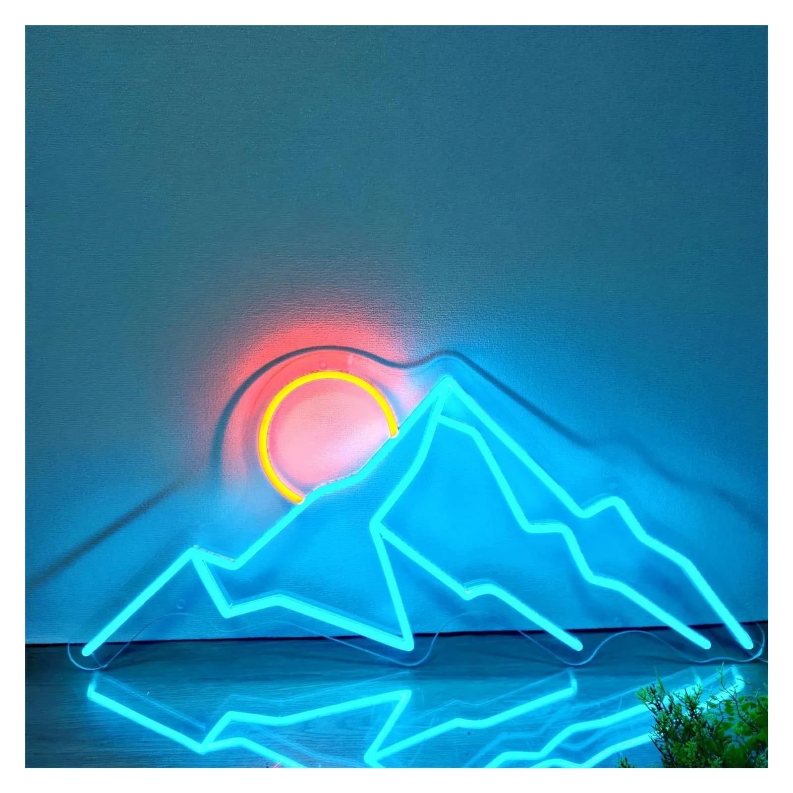 Decoración Lámparas Amanecer Letrero De Neón Montañas Puesta De Sol Luz Regulable Para El Hogar Dormitorio Habitación Estética Decoración De Pared Lámpara De Noche 34cmx17cm